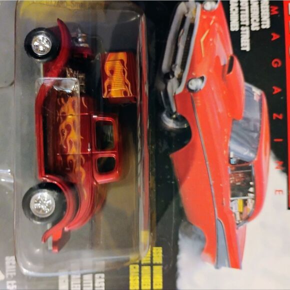 Racing Champions Red and Yellow Hot Rod Toy Car - Picture 3 of 4